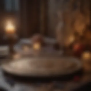 Serene Tarot Reading Environment A serene space for tarot reading with candles and crystals
