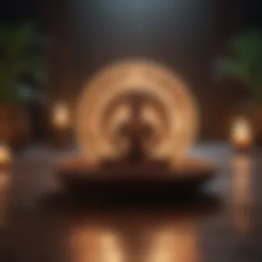 Serene environment for meditation with chakra symbols