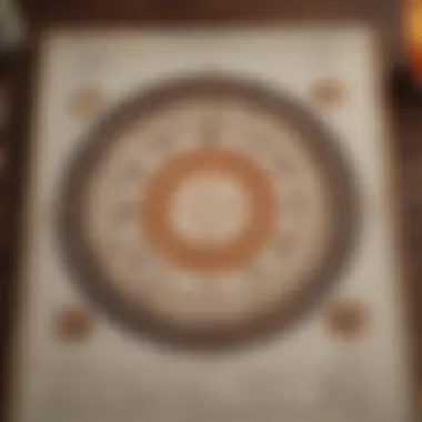 A detailed birth chart layout with houses and signs
