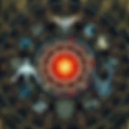 Numerology chart with mystical symbols