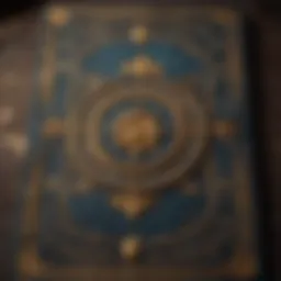 An intricate tarot card laid on a velvet cloth, showcasing rich symbols and colors.