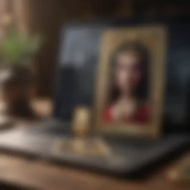 Digital Tarot Experience Digital tarot cards displayed on a laptop screen