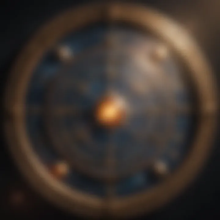 Astrological chart with celestial symbols
