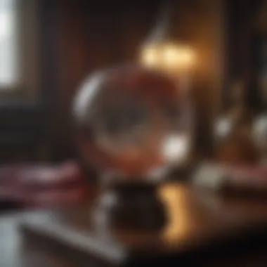 An ornate crystal ball reflecting a question mark