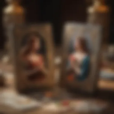 Artistic Love Symbolism in Tarot An artistic representation of tarot cards symbolizing love and relationships.