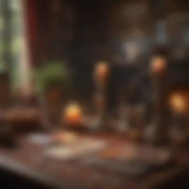 Cozy Environment for Tarot Insights A cozy setting for a tarot reading focused on romantic insights.
