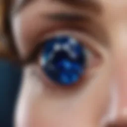 Close-up view of a Blue Sapphire showcasing its deep blue hue and clarity