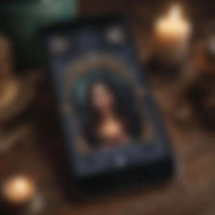 A smartphone displaying the Witches Tarot app interface