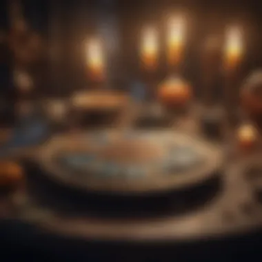 Mystical Tarot Spread Tarot cards spread on a mystical table