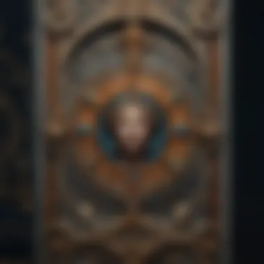 A close-up of an ancient tarot deck showcasing intricate designs