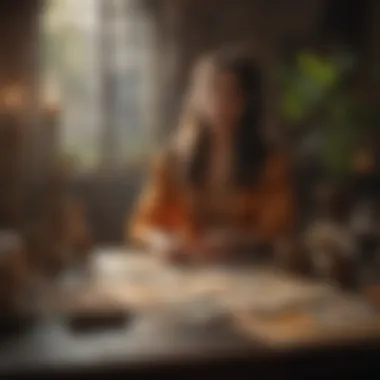 Mystical Scene of Tarot A mystical scene depicting tarot in a serene environment
