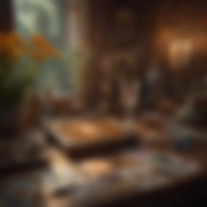 A serene setting with tarot cards and crystals for spiritual guidance