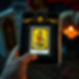 A sleek interface of the Yes or No Tarot App showcasing a tarot card selection