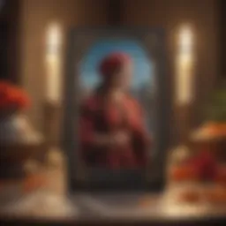 A tarot card spread with vibrant imagery symbolizing fate and choices