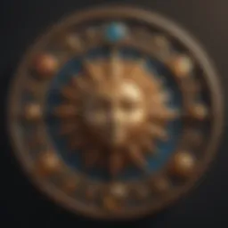 Celestial symbols representing Sun, Moon, and Rising signs