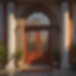 Elegant front door adorned with vibrant colors reflecting good energy