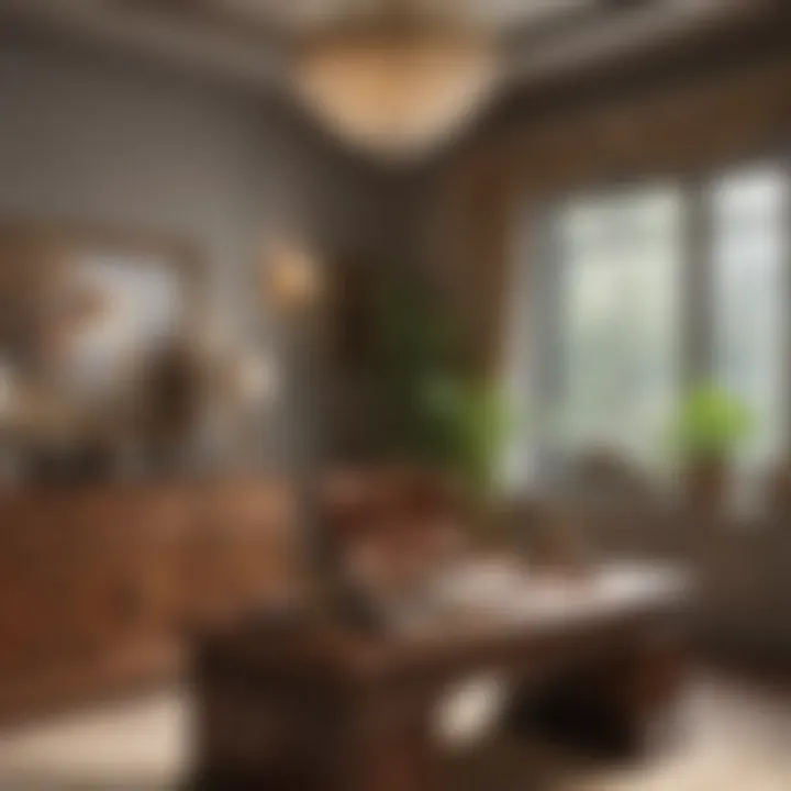 A serene home office designed with Feng Shui principles to promote financial prosperity.