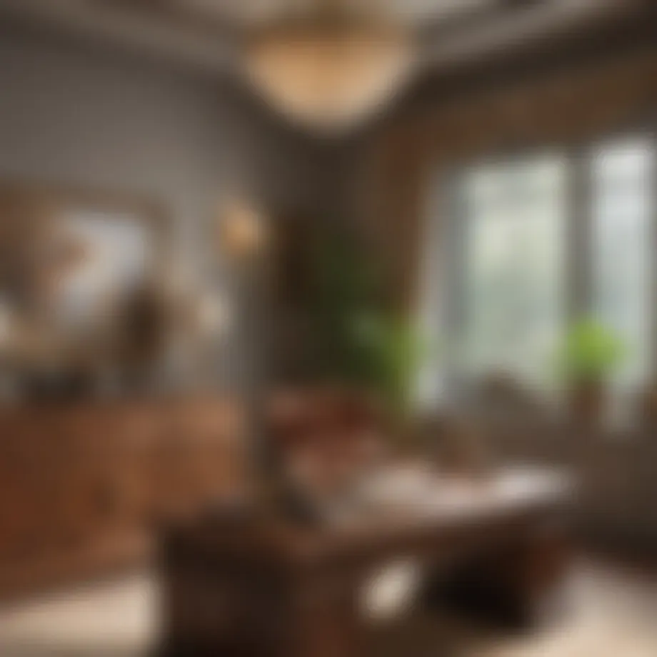 A serene home office designed with Feng Shui principles to promote financial prosperity.