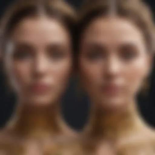 A vibrant depiction of Gemini's dual nature symbolized by two faces in a harmonious design