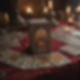 A mystic array of tarot cards laid out on a velvet cloth.