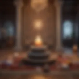 A serene meditation space with crystals and candles