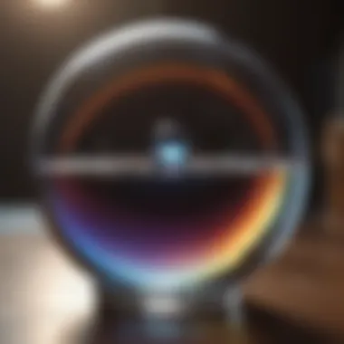 A crystal ball reflecting various colors, symbolizing intuition.