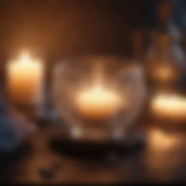 Serene Psychic Reading Environment A serene setting for a psychic reading with candles and crystals.