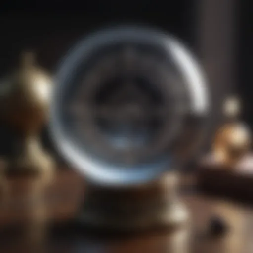 A crystal ball reflecting mystical symbols