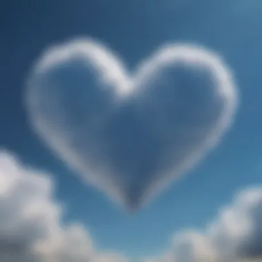 Symbol of Love and Soulmates A heart-shaped cloud in a blue sky, representing love and soulmate bonds.