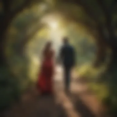 The Journey of Love and Compatibility Two intertwined paths in nature, illustrating the journey of love.