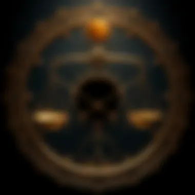 Exploring the Libra Big Three: Sun, Moon, Rising Sign Dynamics Symbolic depiction of Sun, Moon, and Rising signs in Libra