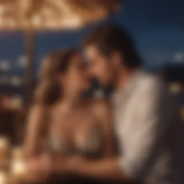 Couples enjoying a romantic moment under the stars