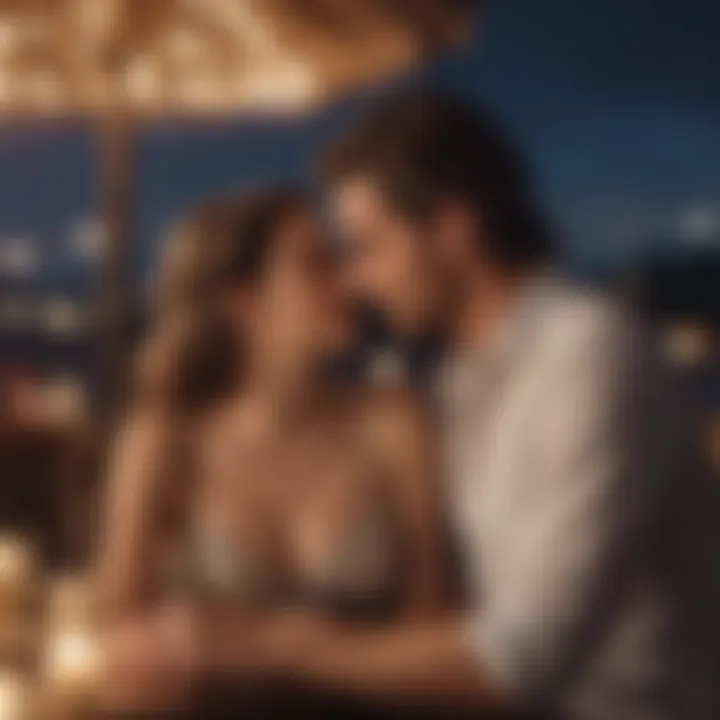 Couples enjoying a romantic moment under the stars