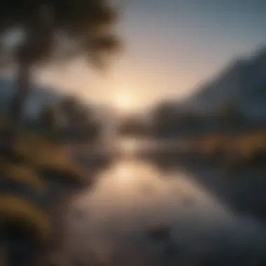 A Serene Landscape: The Influence of Moonlight on Well-being A serene landscape under a full moon