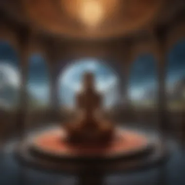 Meditation Space Enhanced by Astrological Gems A serene meditation space with astrological gems arranged harmoniously