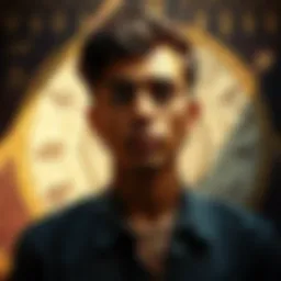 Astrological chart with celestial symbols