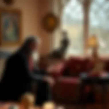 Personalized Astrological Guidance Astrologer consulting with a client in a serene setting