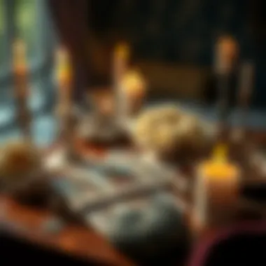 Setting the Scene for Love Insights A serene setting with candles and tarot cards