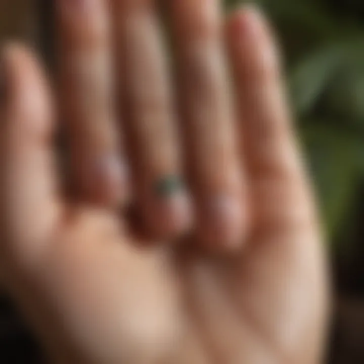 Close-up of a palm with significant markings related to abundance