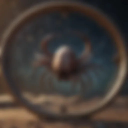 Scorpio zodiac symbol on a starry background