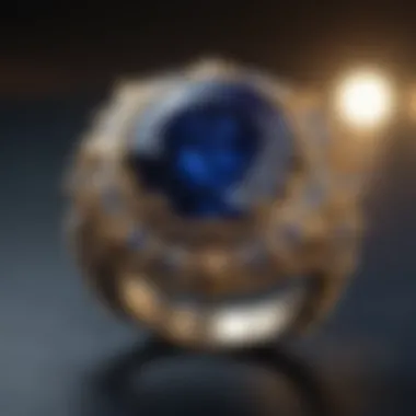 Glorious deep blue sapphire in natural light