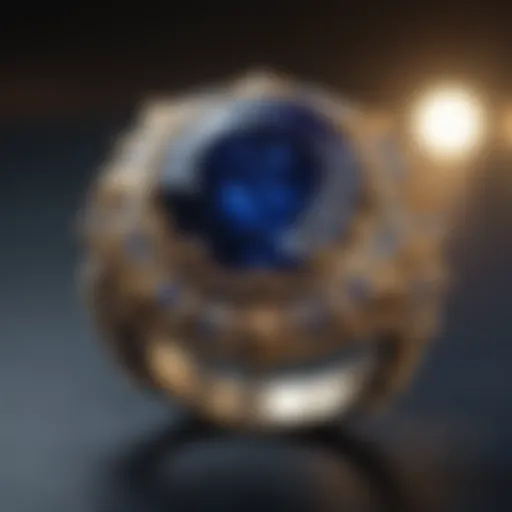 Glorious deep blue sapphire in natural light