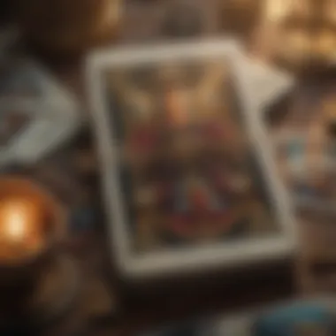 Close-up view of tarot cards showcasing unique symbolism and artistry.