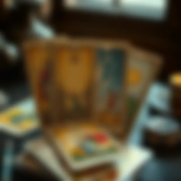 Symbolic representation of tarot cards with historical nuances