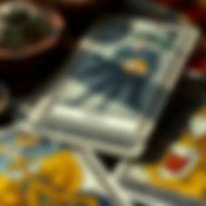 A close-up of tarot cards highlighting intuitive interpretations