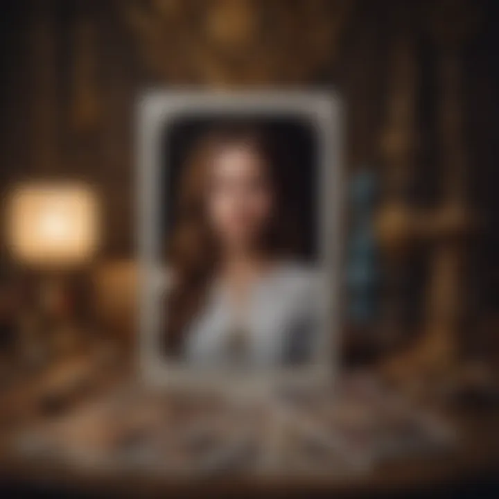 Artistic representation of tarot cards intertwined with psychological symbols