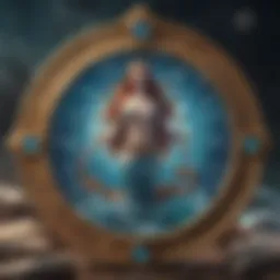 Abstract representation of the Aquarius zodiac sign with celestial elements