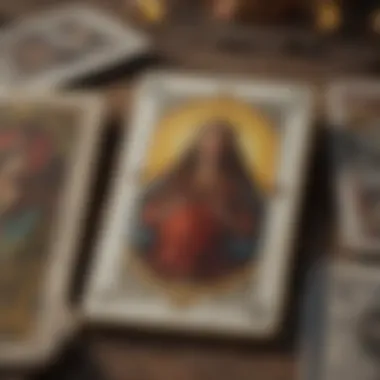 Symbols and Their Meanings A close-up of tarot cards with various symbolic illustrations