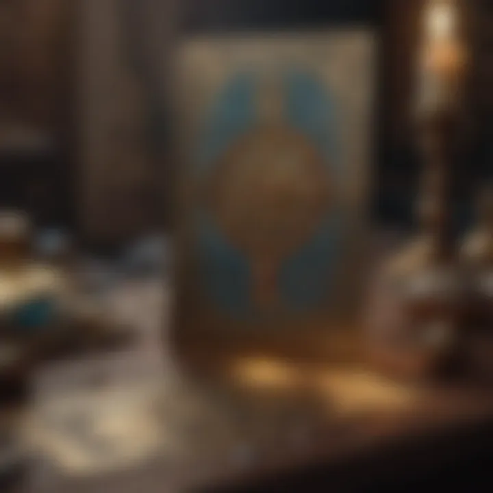 An artistic illustration of an email interface with tarot cards and astrological symbols
