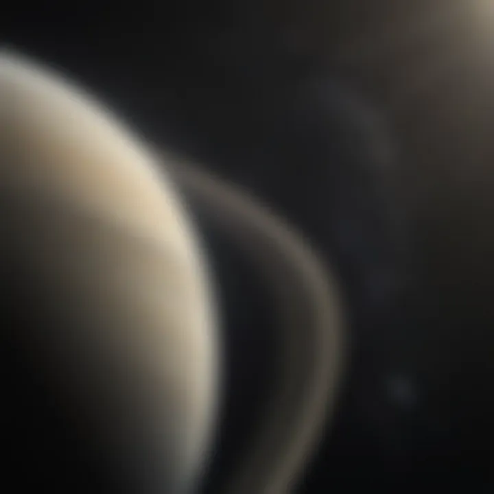 A close-up view of Saturn's atmospheric bands